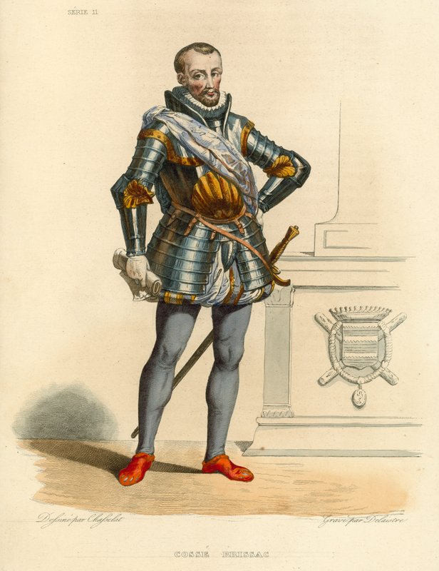 Cosse Brissac (coloured engraving) بواسطة المدرسة الفرنسية