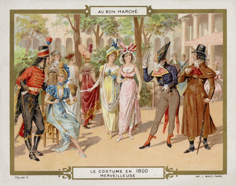 زي في 1800 - Merveilleuse (Chromolitho) بواسطة المدرسة الفرنسية