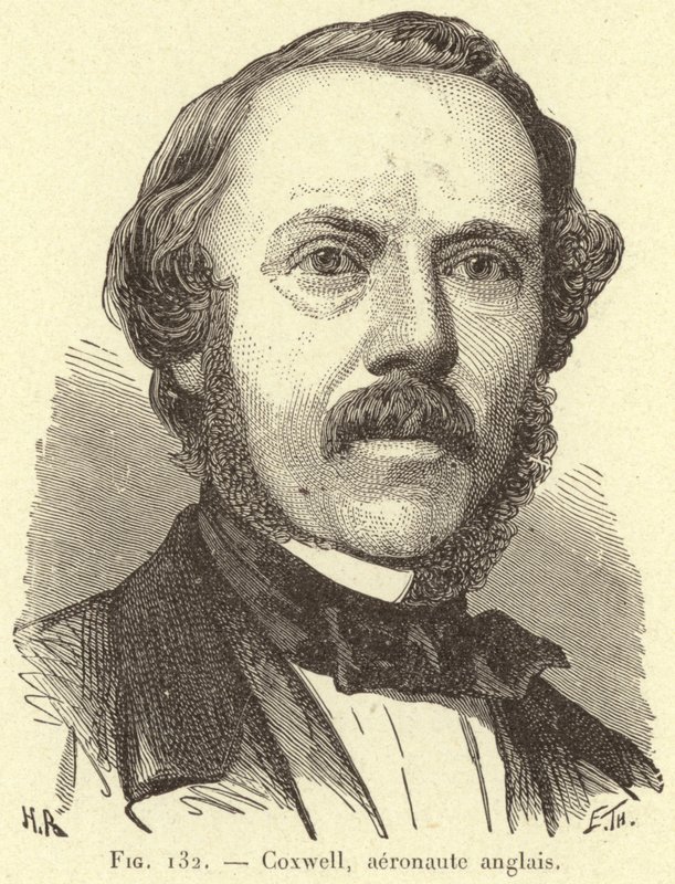 Coxwell, aeronaute anglais (engraving) بواسطة المدرسة الفرنسية