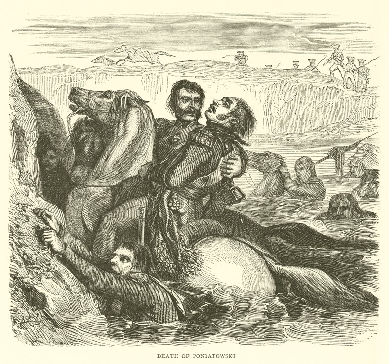 Death of Poniatowski (engraving) بواسطة المدرسة الفرنسية