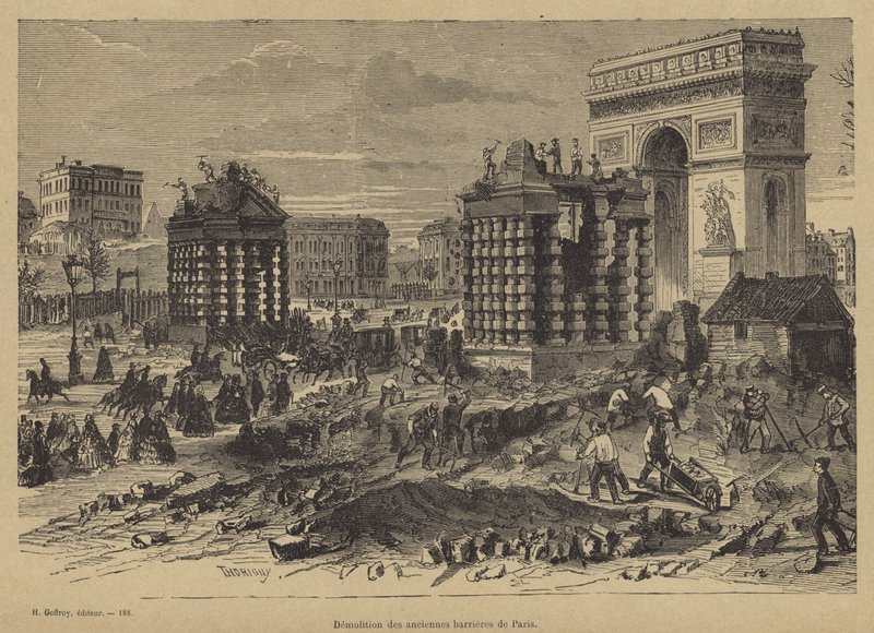 هدم Barriere de lEtoile ، باريس ، c1860 بواسطة المدرسة الفرنسية