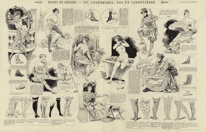 Dessus et dessous, Chaussures, bas et jarretieres (engraving) بواسطة المدرسة الفرنسية
