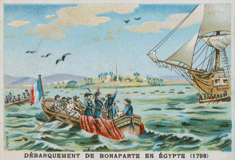 إنزال نابليون في مصر 1798 بواسطة المدرسة الفرنسية