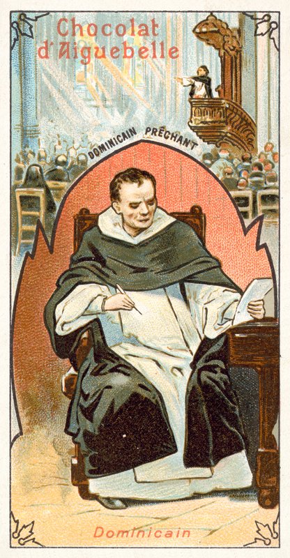 Dominican friar (chromolitho) بواسطة المدرسة الفرنسية