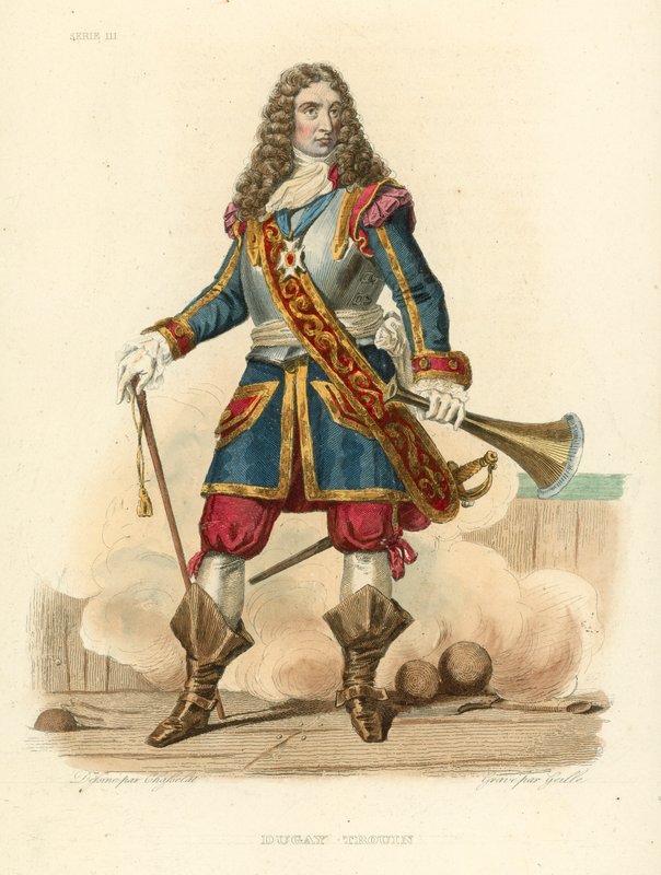 Dugay Trouin (coloured engraving) بواسطة المدرسة الفرنسية
