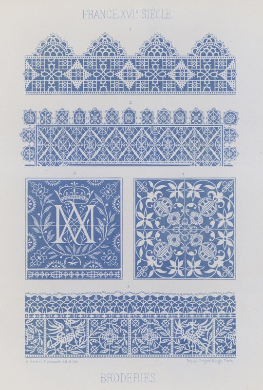 Embroidery (chromolitho) بواسطة المدرسة الفرنسية