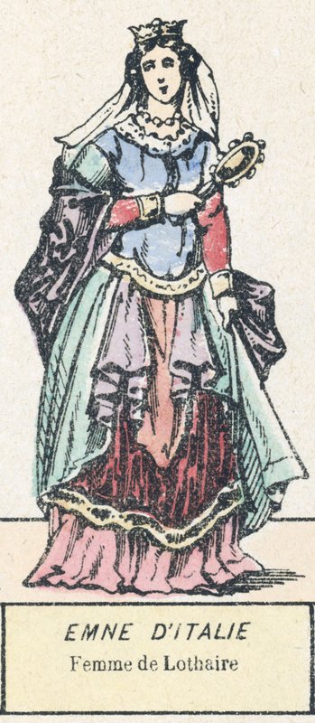 Emne d'Italie ، Femme de Lothaire (نقش ملون) بواسطة المدرسة الفرنسية
