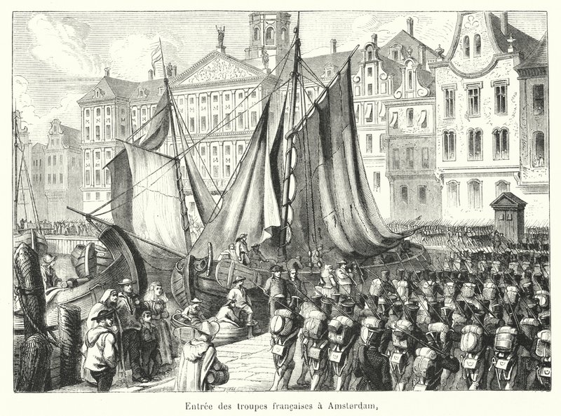 Entree des troupes francaises a Amsterdam (engraving) بواسطة المدرسة الفرنسية