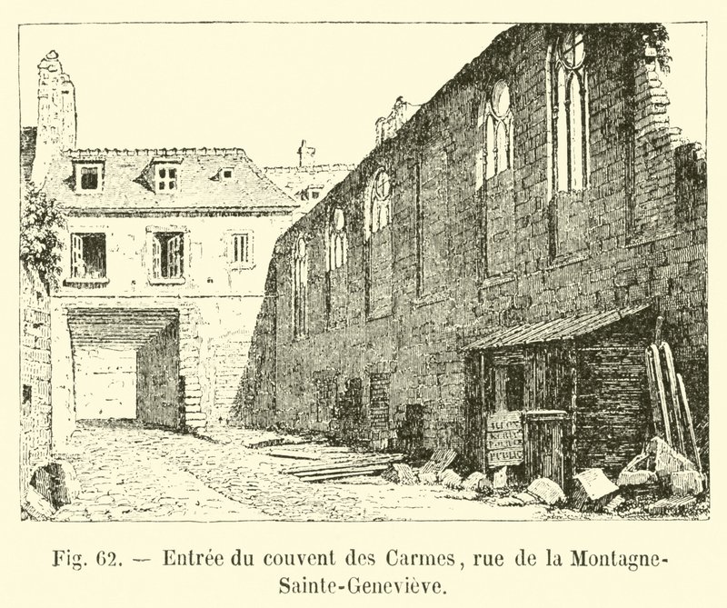 مدخل دير Carmelite ، شارع de la Montagne-Sainte-Genevieve بواسطة المدرسة الفرنسية