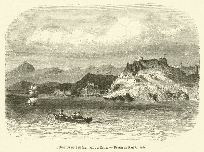 Entree du Port de Santiago ، كوبا (نقش) بواسطة المدرسة الفرنسية
