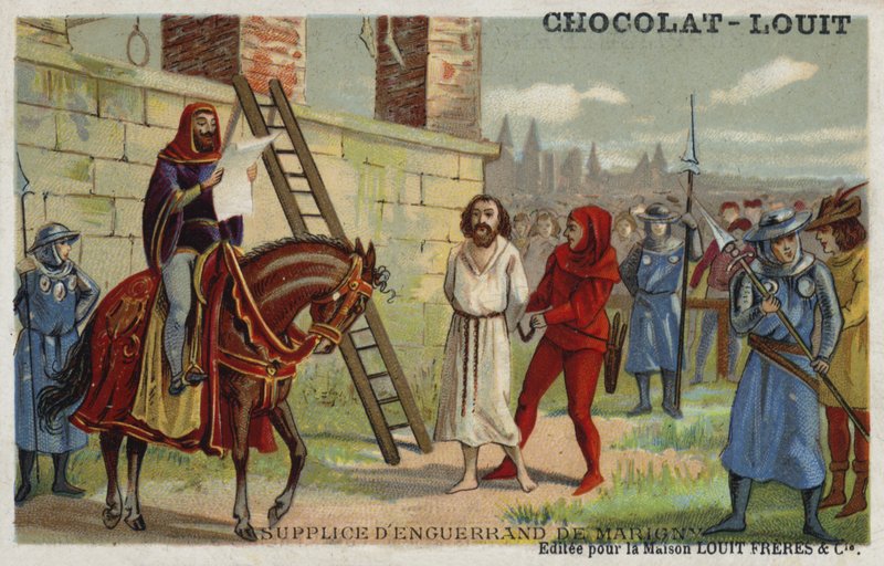 إعدام Enguerrand de Marigny ، رئيس وزراء فيليب الرابع الفرنسي ، 1315 بواسطة المدرسة الفرنسية