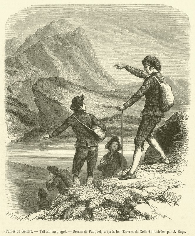 Fables de Gellert ، Till Eulenspiegel (نقش) بواسطة المدرسة الفرنسية