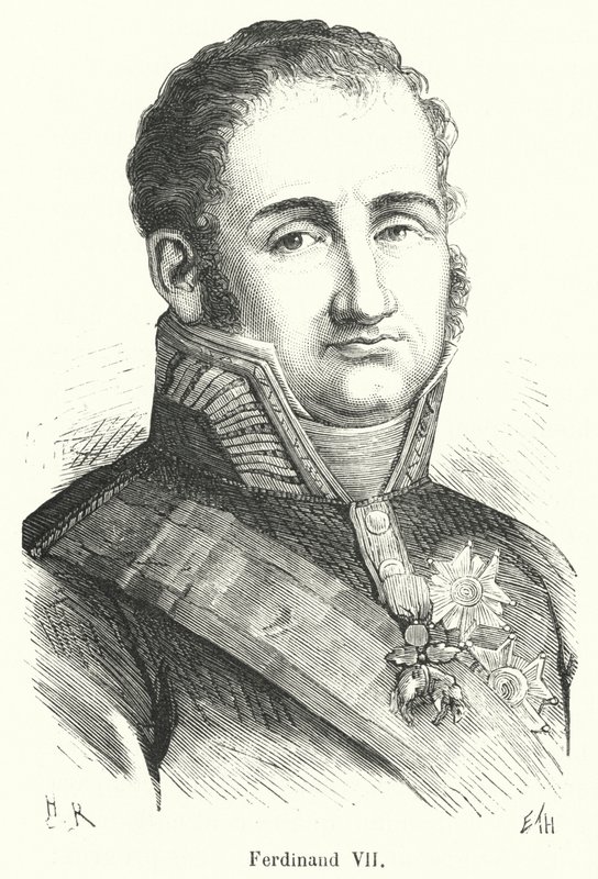 Ferdinand VII (engraving) بواسطة المدرسة الفرنسية
