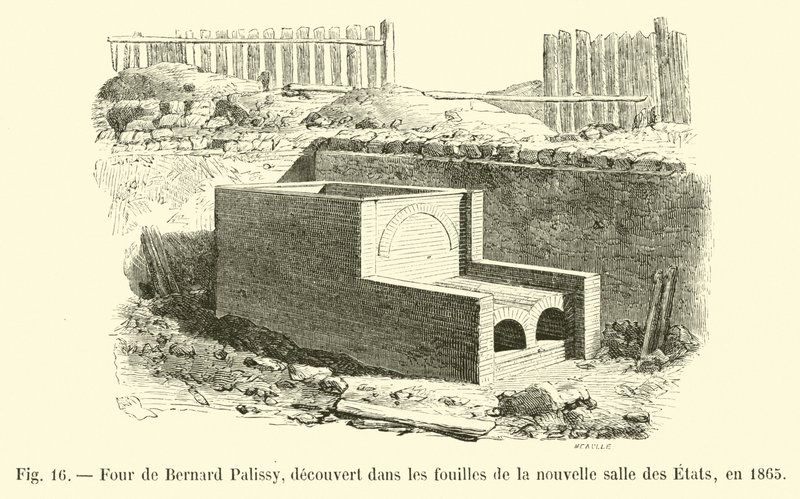 فرن برنارد باليسي ، تم اكتشافه في حفريات Salle des Etats الجديدة ، في عام 1865 بواسطة المدرسة الفرنسية