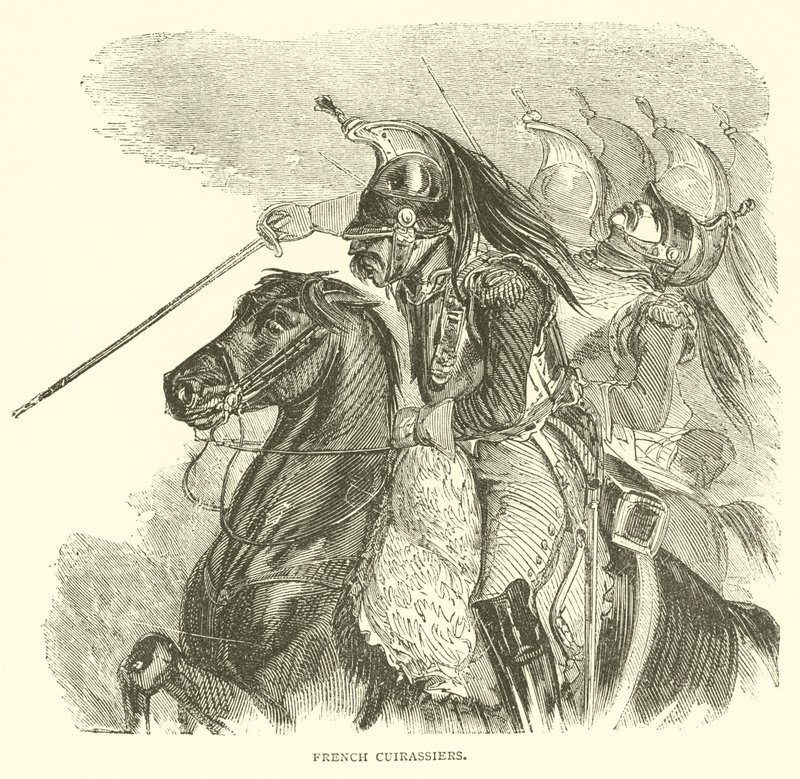 Cuirassiers الفرنسية (نقش) بواسطة المدرسة الفرنسية