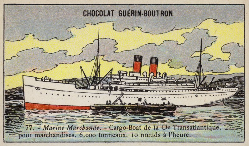 سفينة شحن فرنسية تابعة لشركة Compagnie Transatlantique (كروموليثو) بواسطة المدرسة الفرنسية