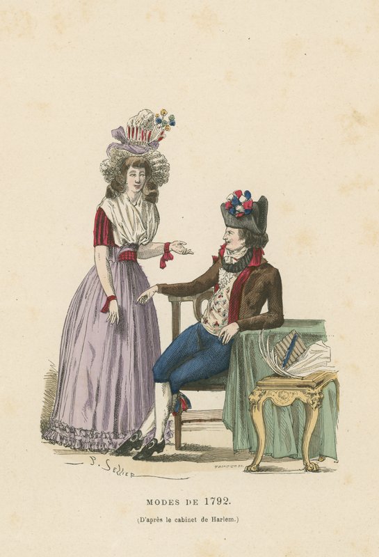 الموضات الفرنسية عام 1792 بواسطة المدرسة الفرنسية