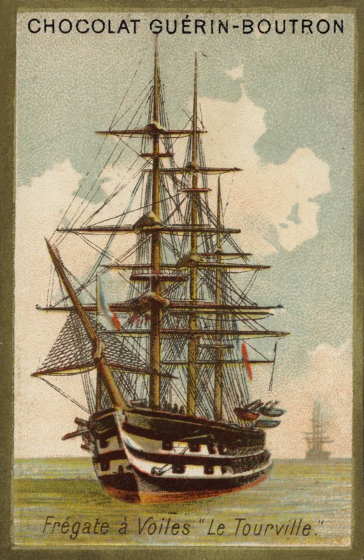 French sailing frigate Tourville (chromolitho) بواسطة المدرسة الفرنسية
