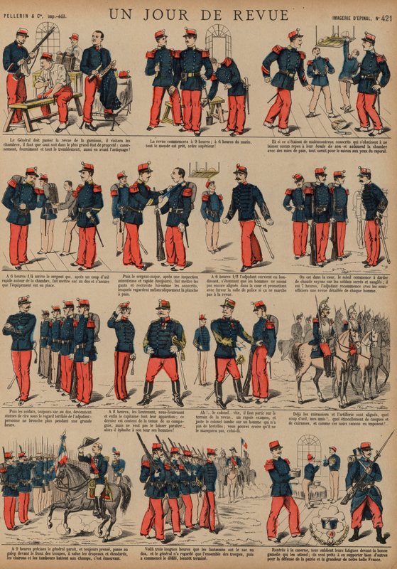 French soldiers on the day of a review (coloured engraving) بواسطة المدرسة الفرنسية