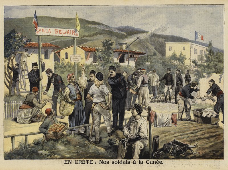 القوات الفرنسية في خانيا ، كريت ، 1897 بواسطة المدرسة الفرنسية