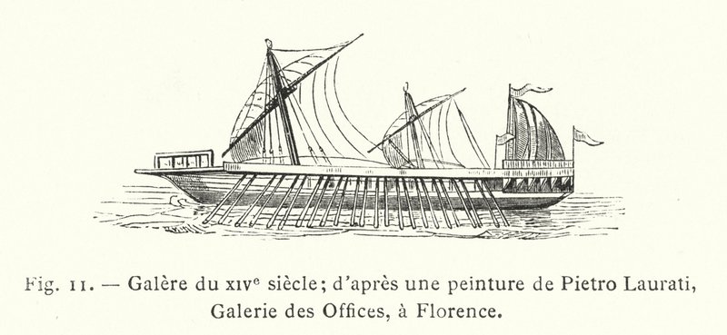 Galere du XIVe siecle; d