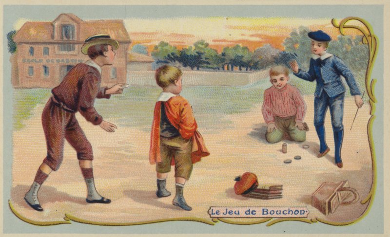 لعبة quoits (chromolitho) بواسطة المدرسة الفرنسية