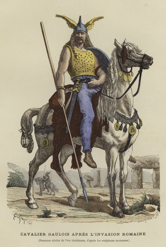 فارس خيالي Gaulish بعد الغزو الروماني بواسطة المدرسة الفرنسية