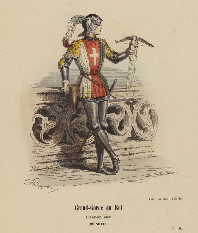Grand-Garde du Roi ، Crennequinier ، القرن الخامس عشر (نقش ملون) بواسطة المدرسة الفرنسية