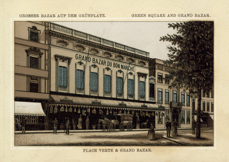 Grand Bazar du Grand Marche ، Place Verte ، أنتويرب (كروموليثو) بواسطة المدرسة الفرنسية