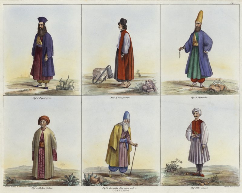 أزياء يونانية بواسطة المدرسة الفرنسية