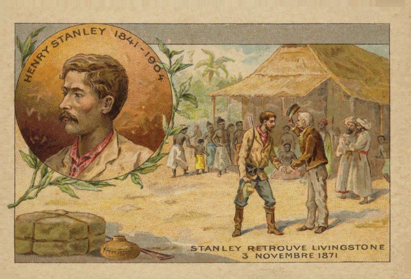 هنري ستانلي (1841-1904) العثور على ديفيد ليفينجستون (1813-1873) في أفريقيا في 3 نوفمبر 1871 بواسطة المدرسة الفرنسية