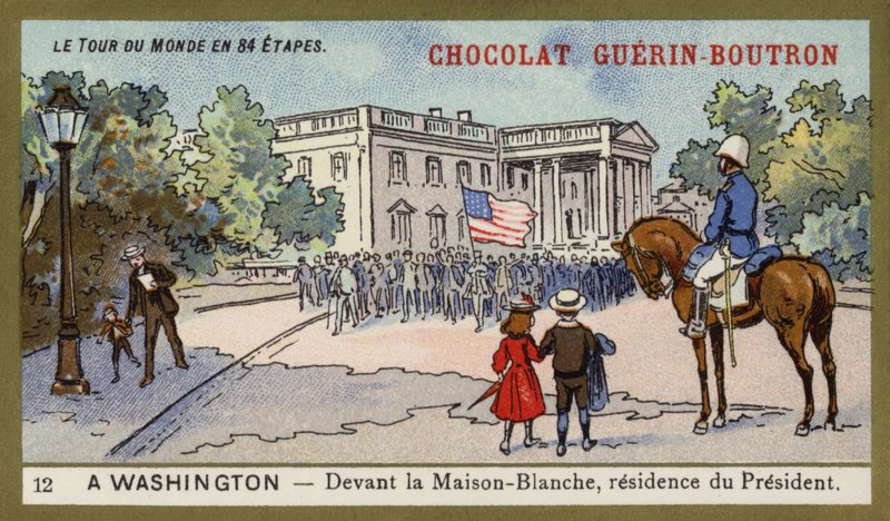 In front of the White House, residence of the President, Washington DC (chromolitho) بواسطة المدرسة الفرنسية