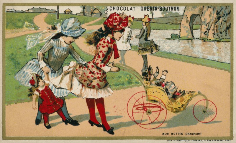 في Parc des Buttes Chaumont ، باريس (Chromolitho) بواسطة المدرسة الفرنسية