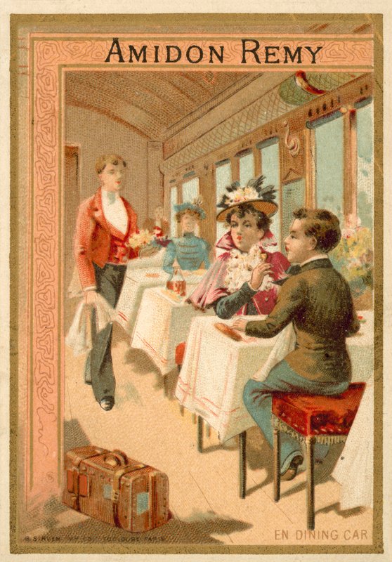 In the dining car (chromolitho) بواسطة المدرسة الفرنسية