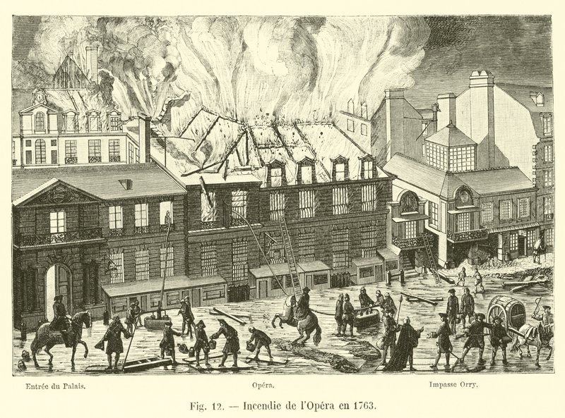 حريق الأوبرا عام 1763 بواسطة المدرسة الفرنسية