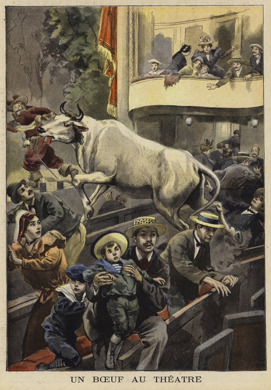 انقطاع عرض مسرحي من قبل بولوك ، Villefranche-de-Lauragais ، فرنسا ، 1897 بواسطة المدرسة الفرنسية