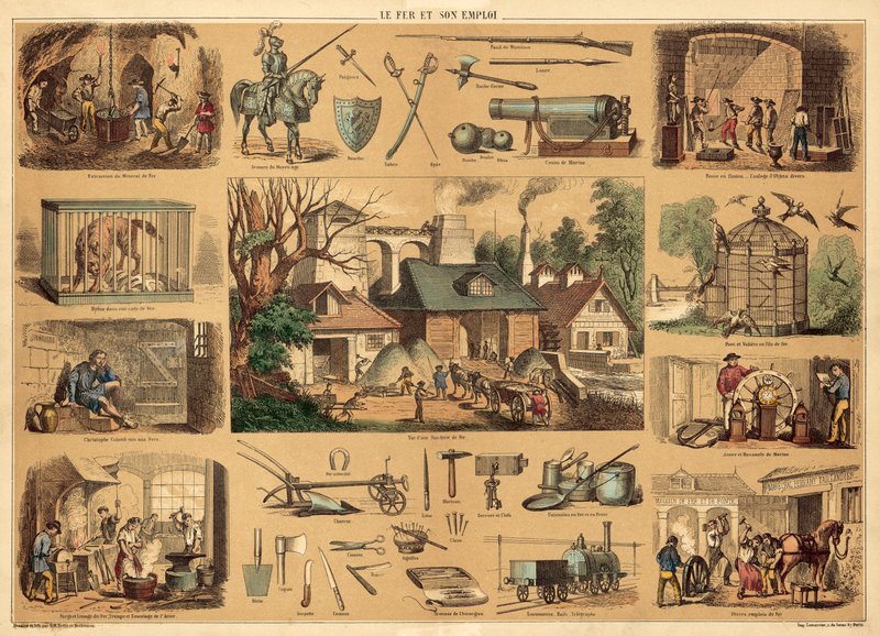 Iron (coloured engraving) بواسطة المدرسة الفرنسية