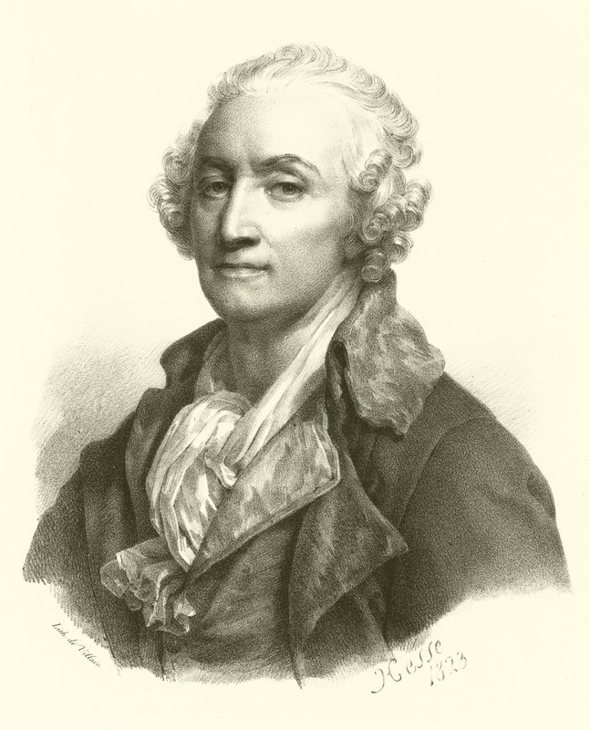 Jean-Baptiste Greuze, portrait (engraving) بواسطة المدرسة الفرنسية