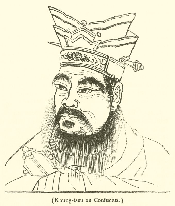 Koung-tseu أو Confucius (نقش) بواسطة المدرسة الفرنسية