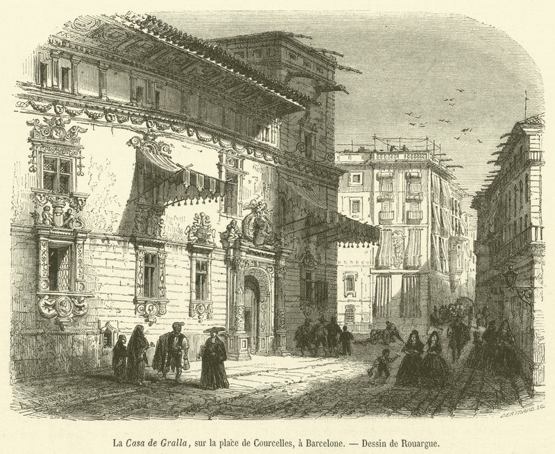 La Casa de Gralla ، في Place de Courcelles ، في برشلونة (نقش) بواسطة المدرسة الفرنسية
