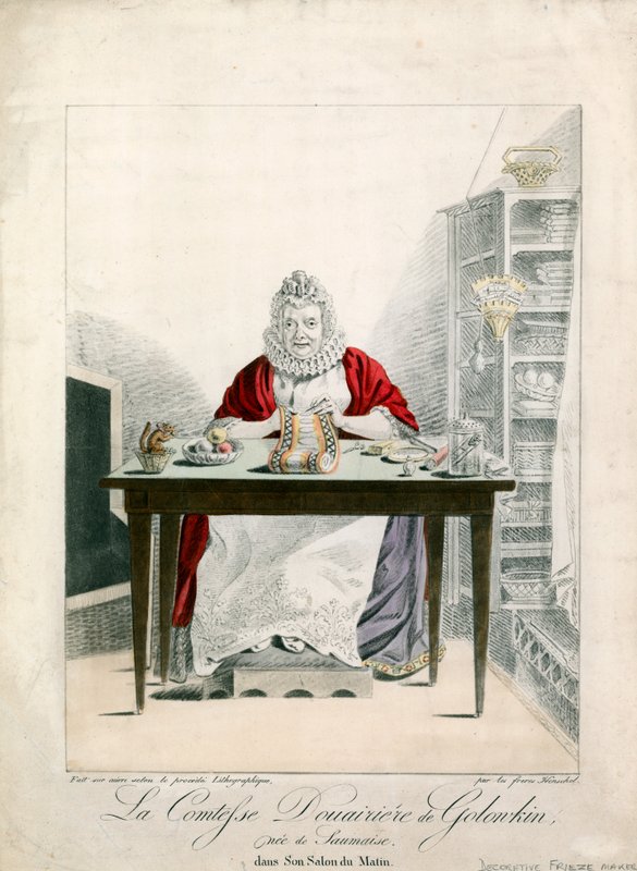 La Comtess Douairiere de Golonkin  بواسطة المدرسة الفرنسية
