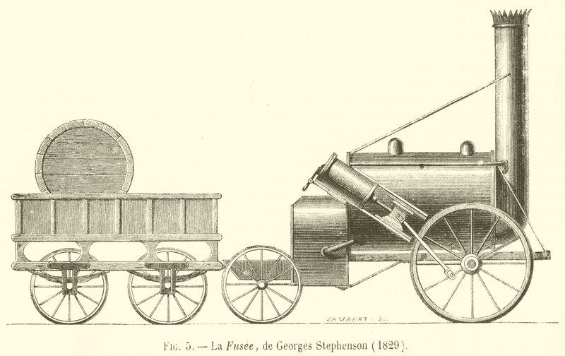 La Fusee, de Georges Stephenson بواسطة المدرسة الفرنسية