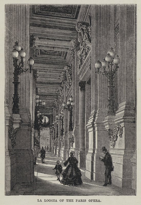 La Loggia of the Paris Opera (engraving) بواسطة المدرسة الفرنسية