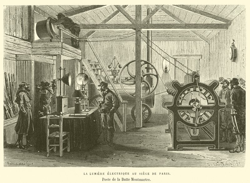 La Lumiere Electrique at the Siege de Paris ، Poste de la Butte Montmartre (نقش) بواسطة المدرسة الفرنسية