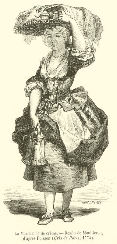 La Marchande de creme (engraving) بواسطة المدرسة الفرنسية