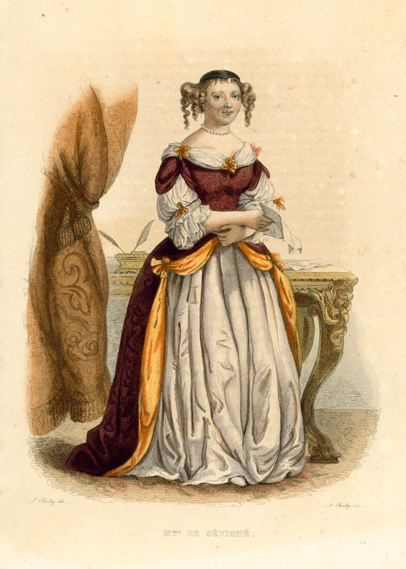 La Marquise de Sevigne (نقش ملون) بواسطة المدرسة الفرنسية