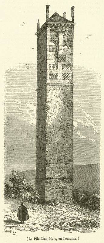La Pile Cinq-Mars, en Touraine (engraving) بواسطة المدرسة الفرنسية
