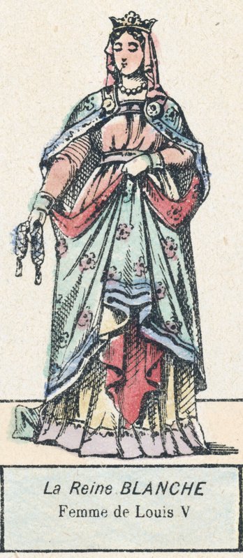 La Reine Blanche, Femme de Louis V (coloured engraving) بواسطة المدرسة الفرنسية