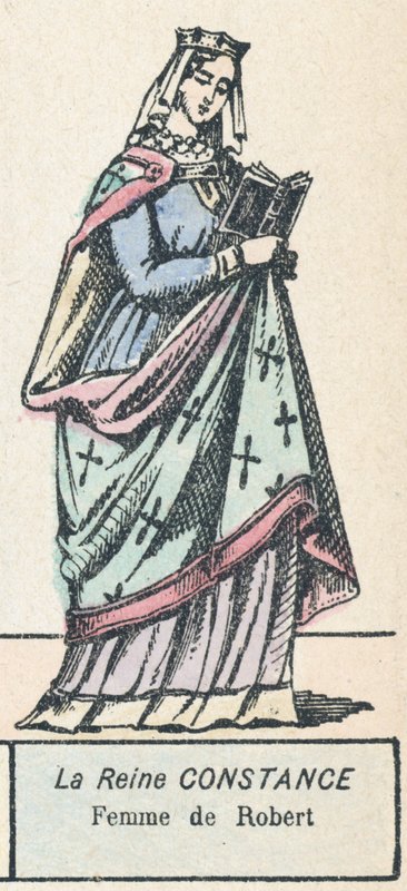 La Reine Constance, Femme de Robert (coloured engraving) بواسطة المدرسة الفرنسية