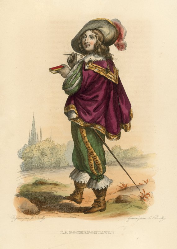 La Rochefoucault (coloured engraving) بواسطة المدرسة الفرنسية